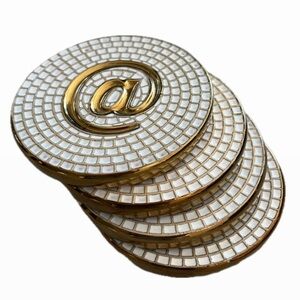 Coasters Ceramic keyboard symbol pattern Set of 4‎